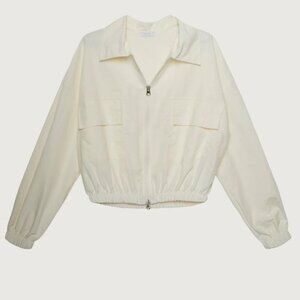 OAK+FORT       CROPPED COLLARED NYLON JACKET